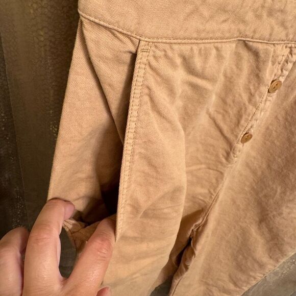 Outerknown S.E.A. Tan Sand Cotton Linen Jumpsuit Short Sleeve Medium - Picture 6 of 14